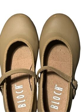 Bloch Kids Neutral Tan Mary Jane tap 3/4" heal leather upper cotton inside dance